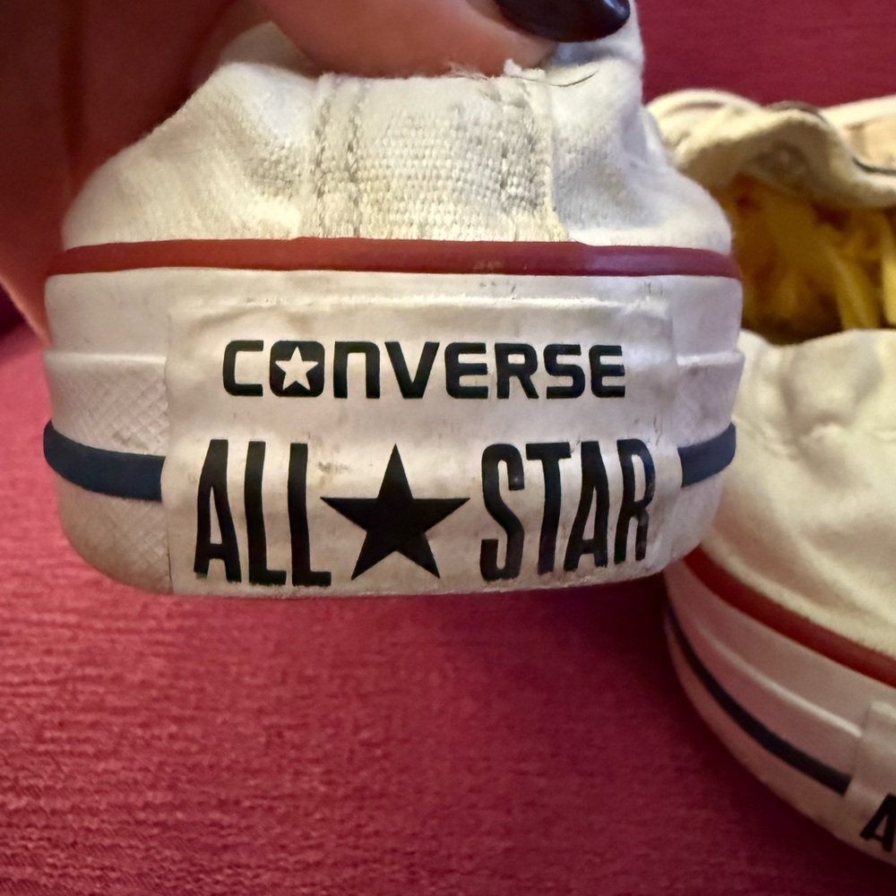Converse All Star White Sneakers with Red and Blue Accents - Picture 5 of 7
